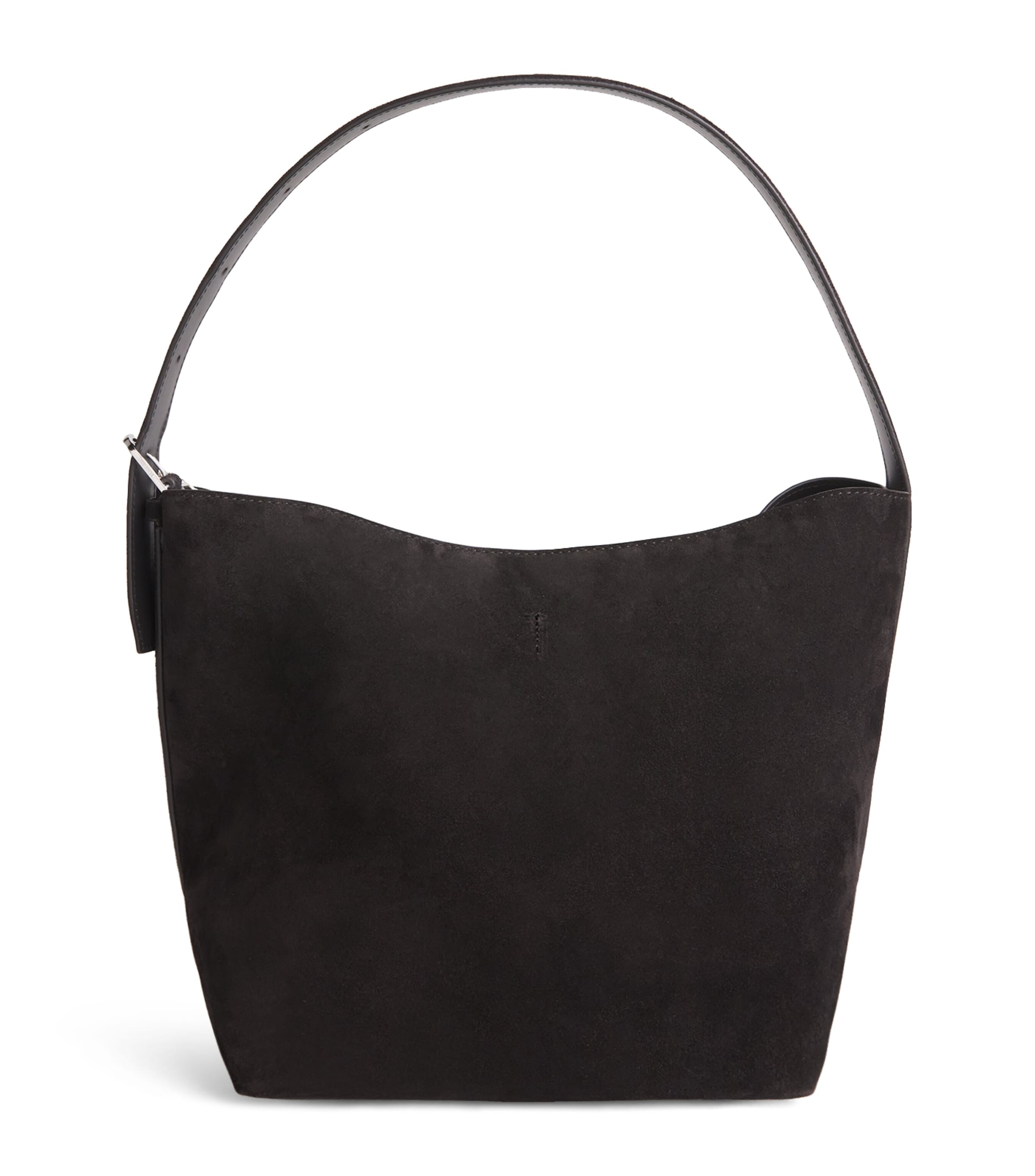 Toteme Medium Suede Belted Tote Bag Brown