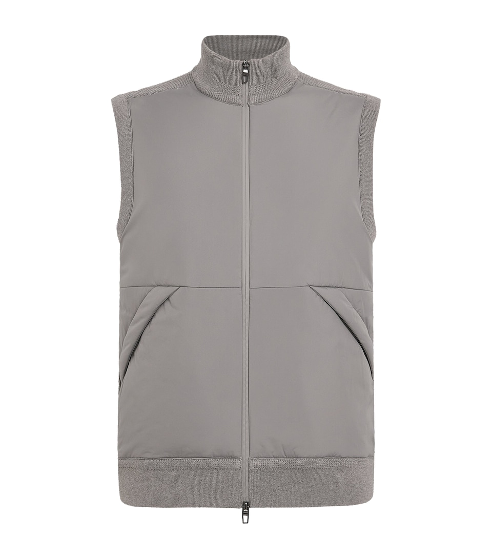 RLX Ralph Lauren Mens Padded Hybrid Gilet Metalic Grey Heather