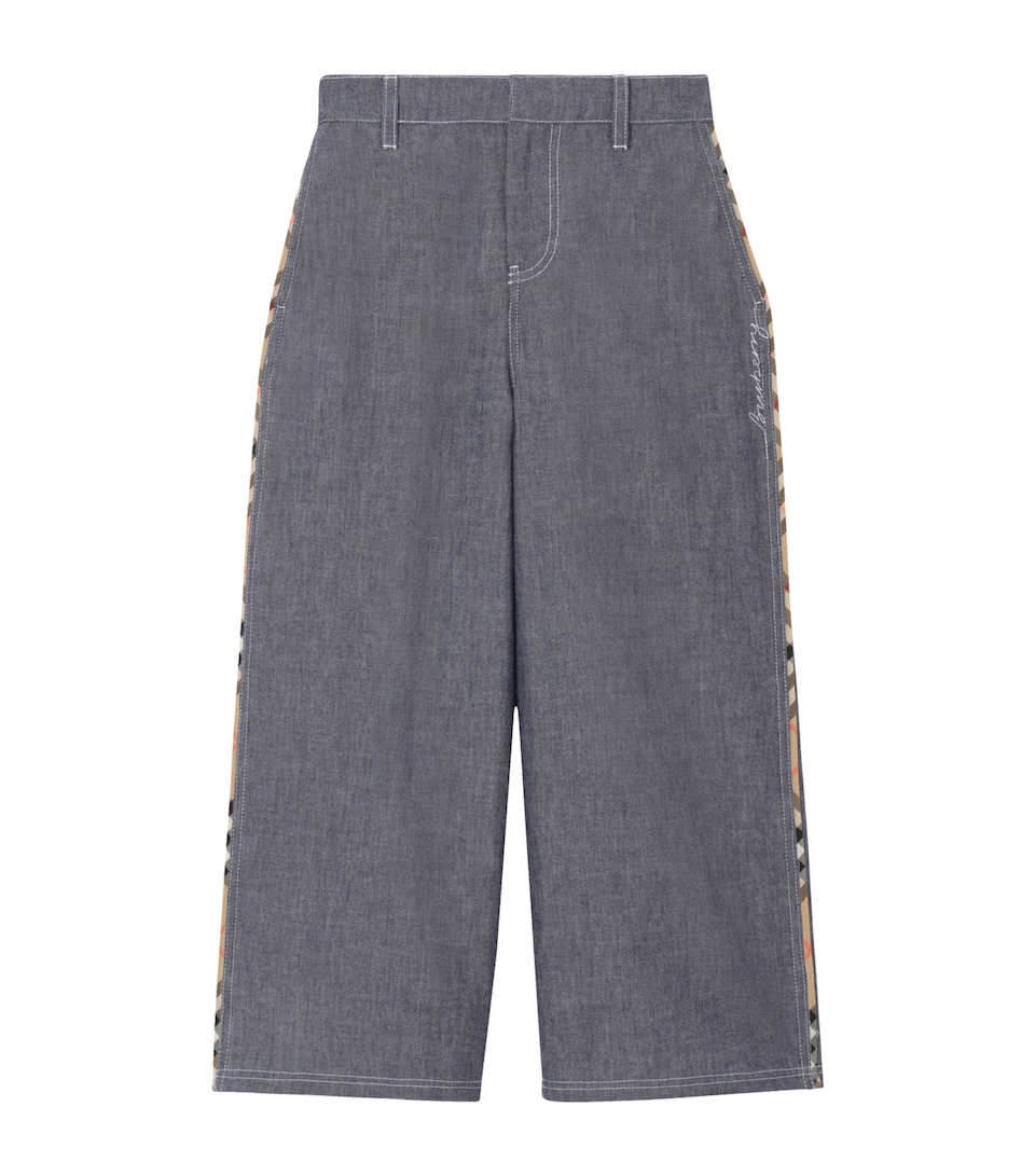 Burberry Kids Cotton Chambray Trousers (14 Years) Damson Blue Melange