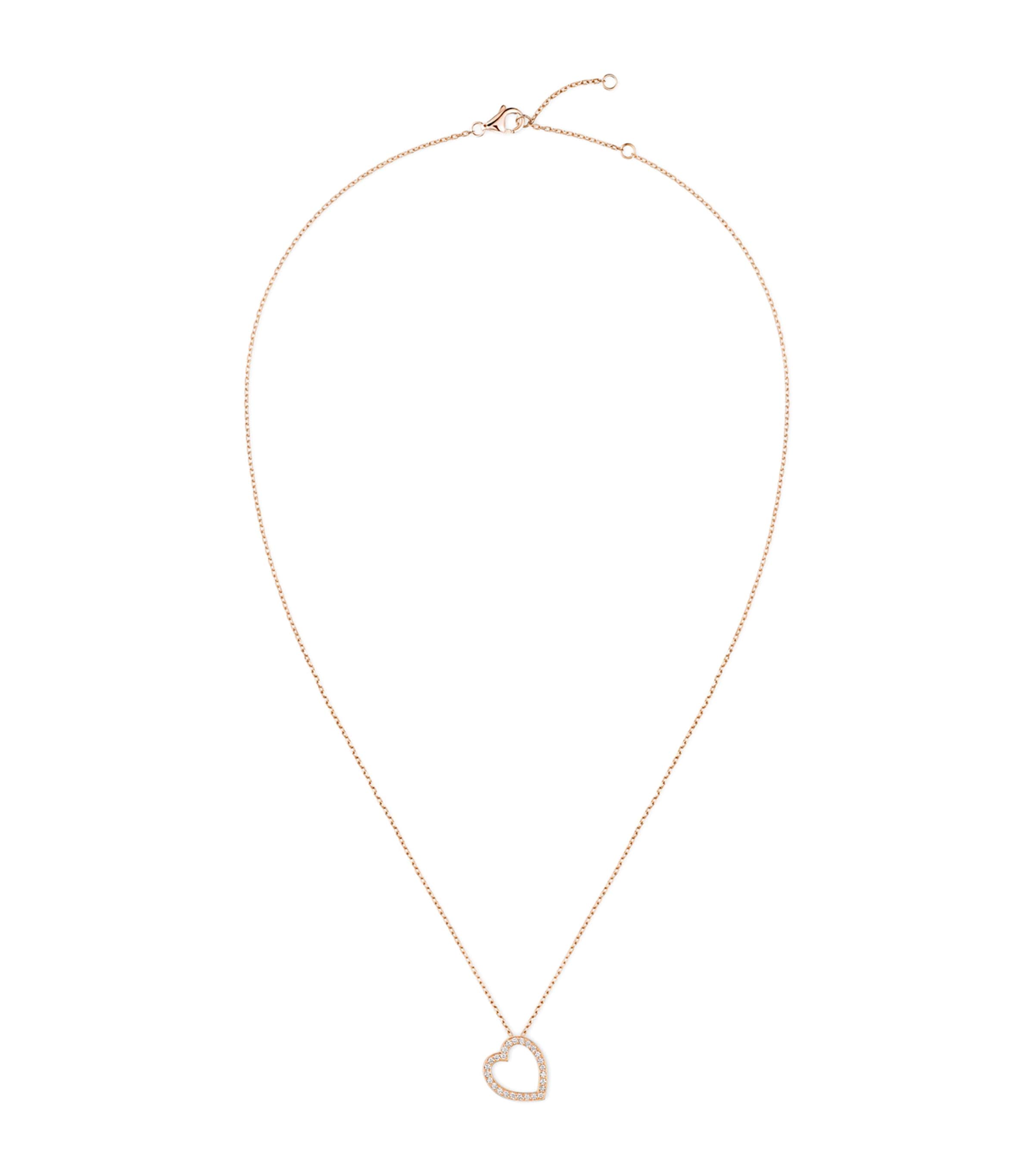 Repossi Rose Gold and Diamond Antifer Pendant Necklace Pink Gold