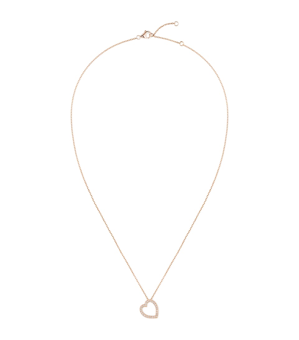 Repossi Rose Gold and Diamond Antifer Pendant Necklace Pink Gold