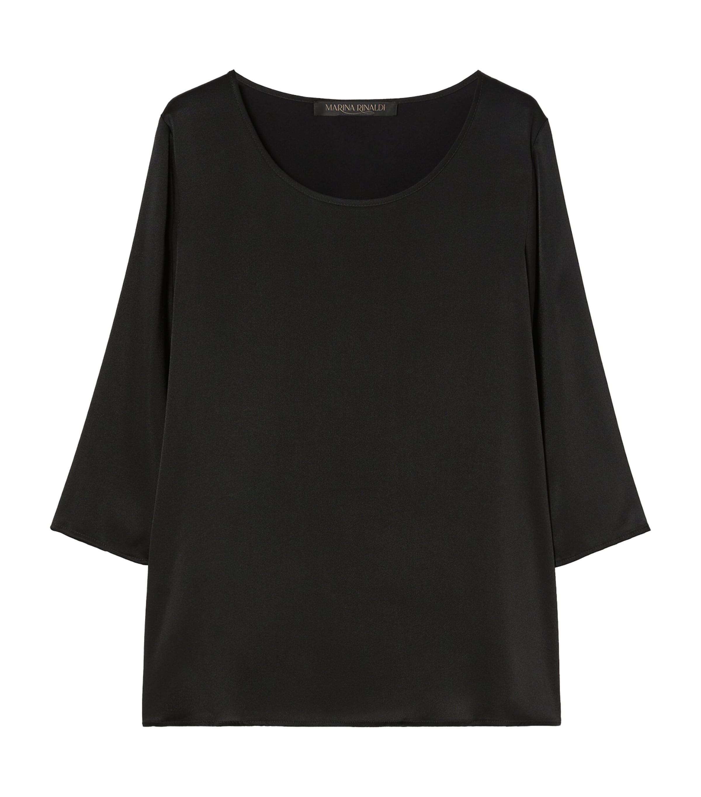 Satin Scoop-Neck Blouse