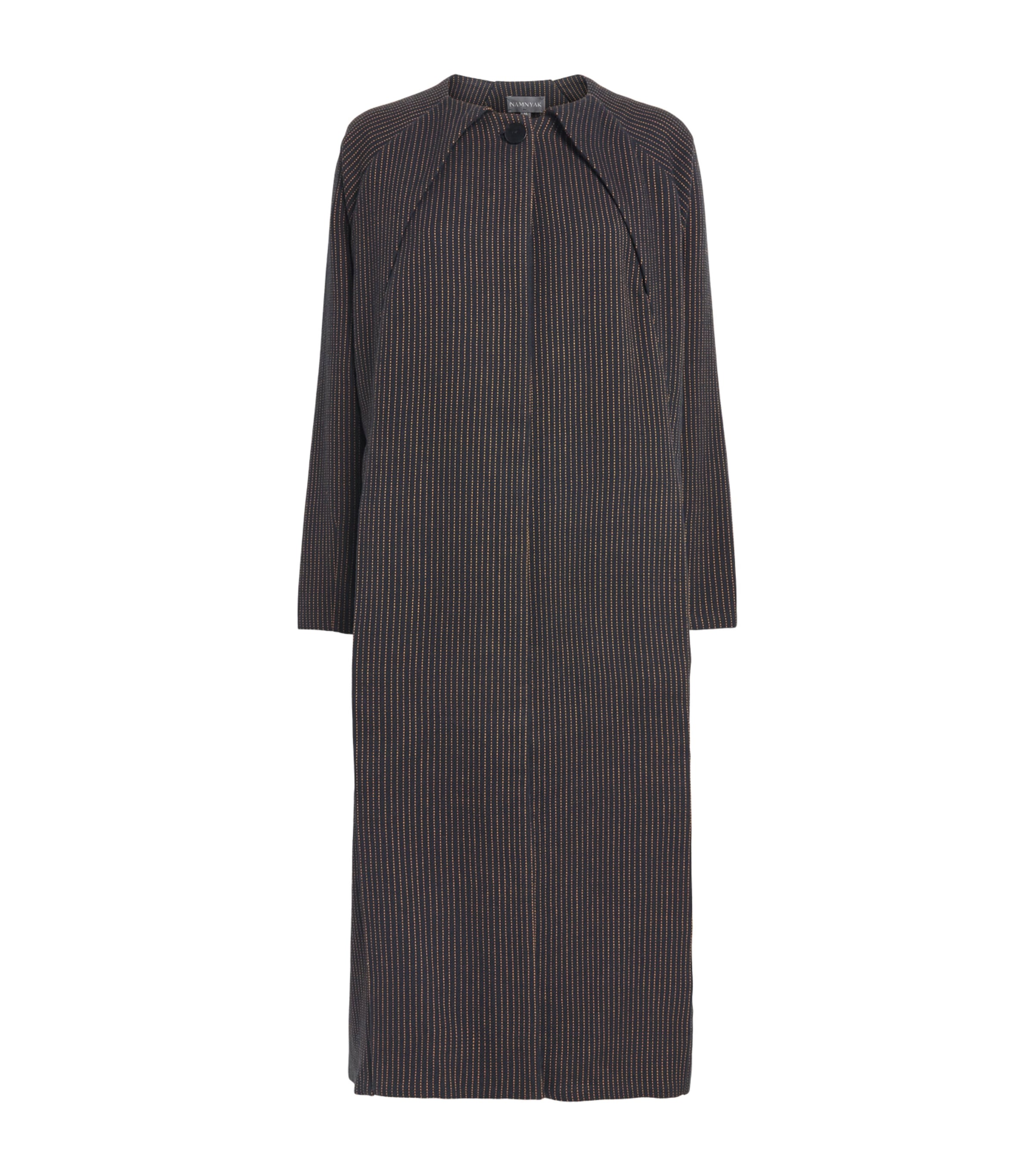 Studio Namnyak Womens Long Cover-Up Coat Black And Golden