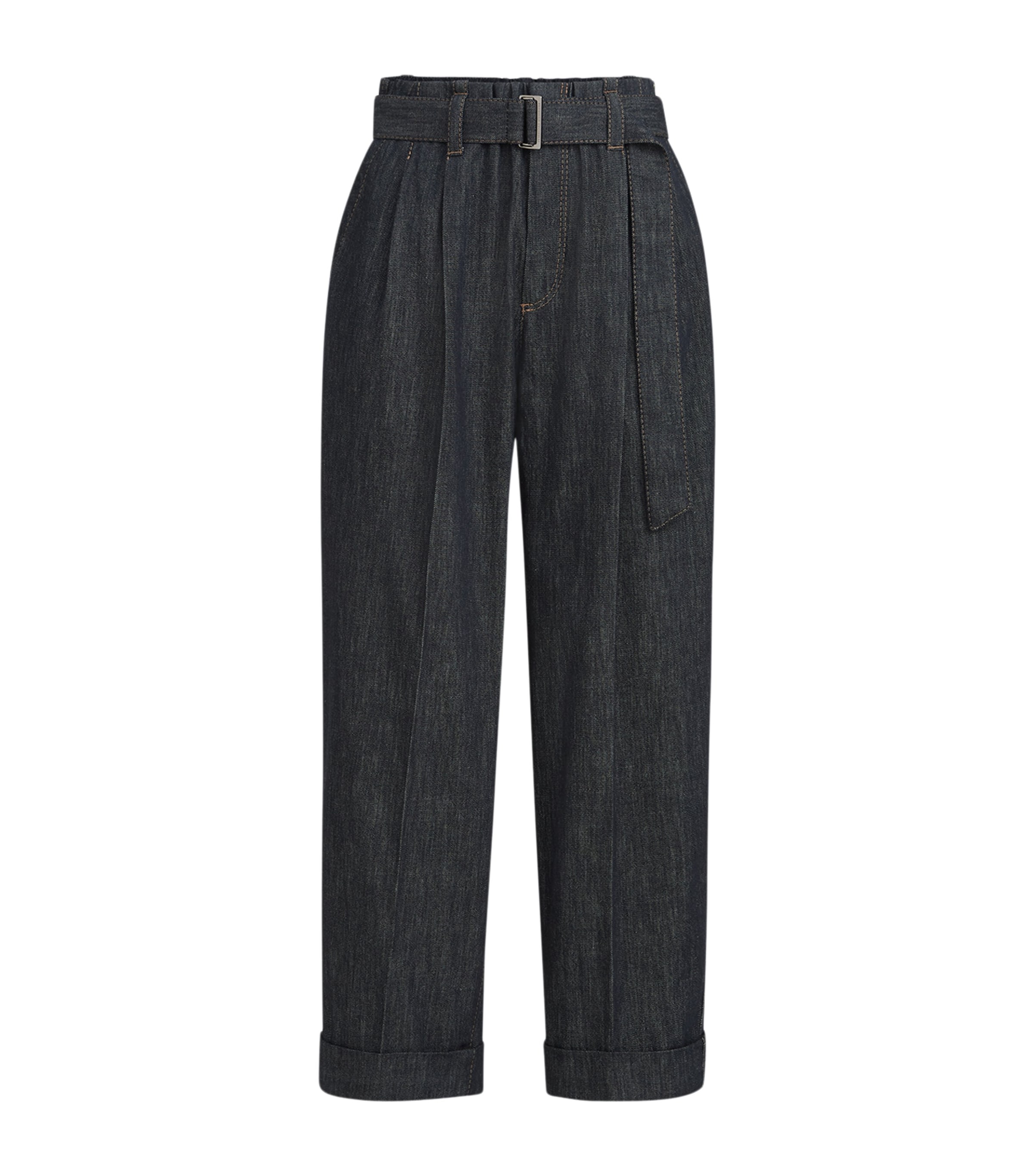 Brunello Cucinelli Womens Belted Denim Trousers