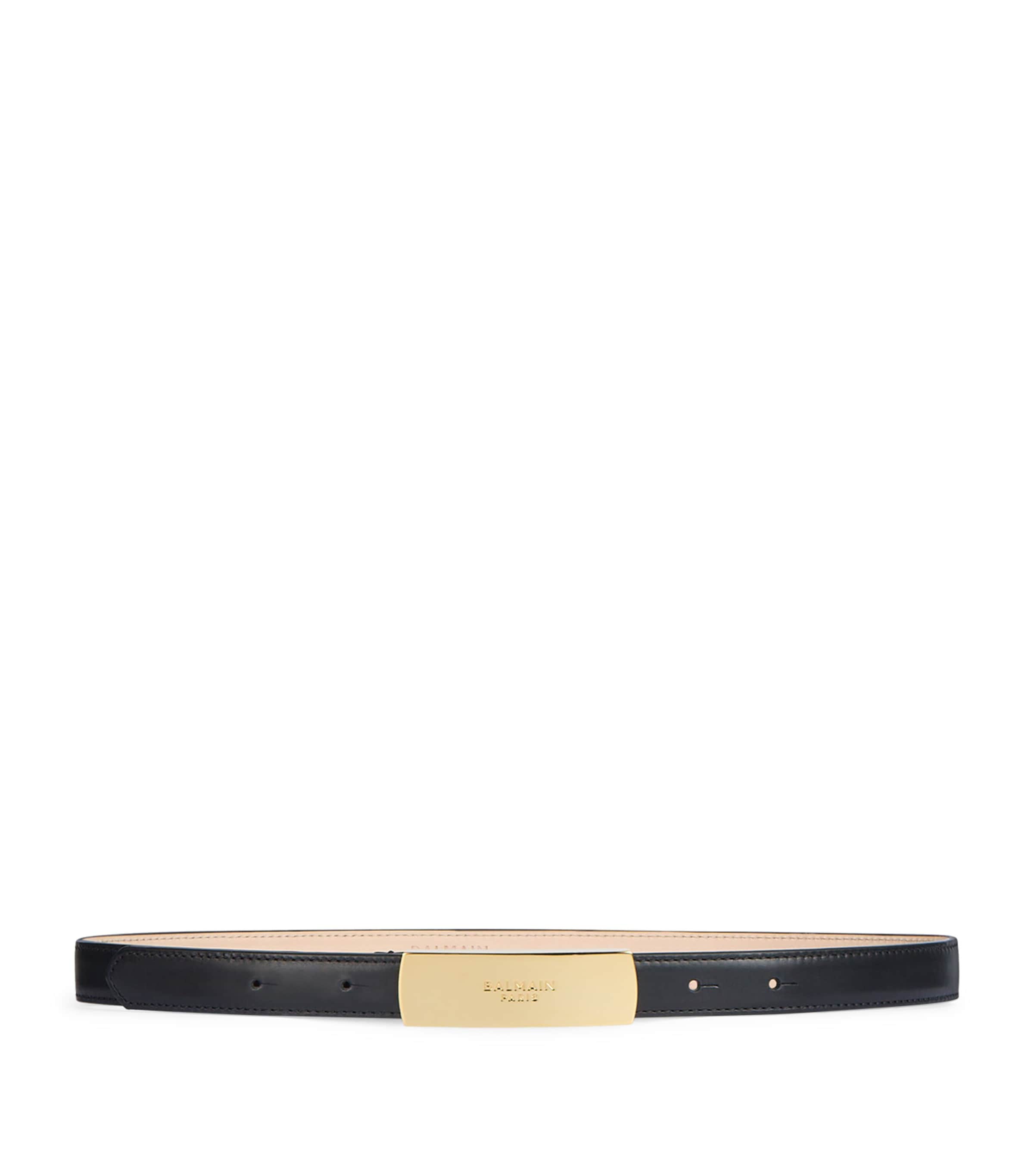 Balmain Lambskin Belt Noir