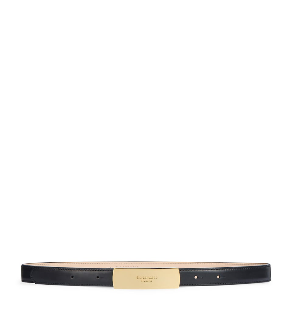 Balmain Lambskin Belt Noir