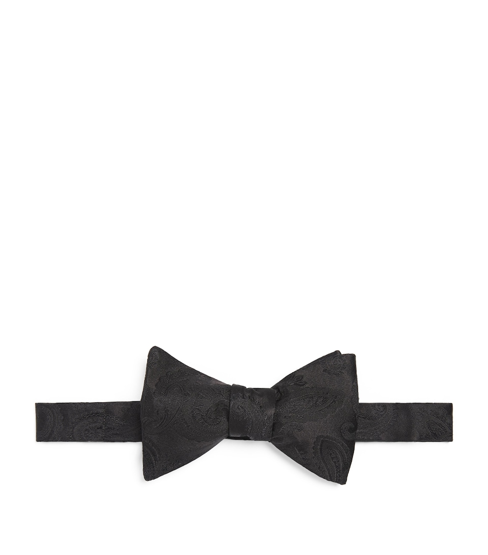 Eton Silk Paisley Bow Tie Black