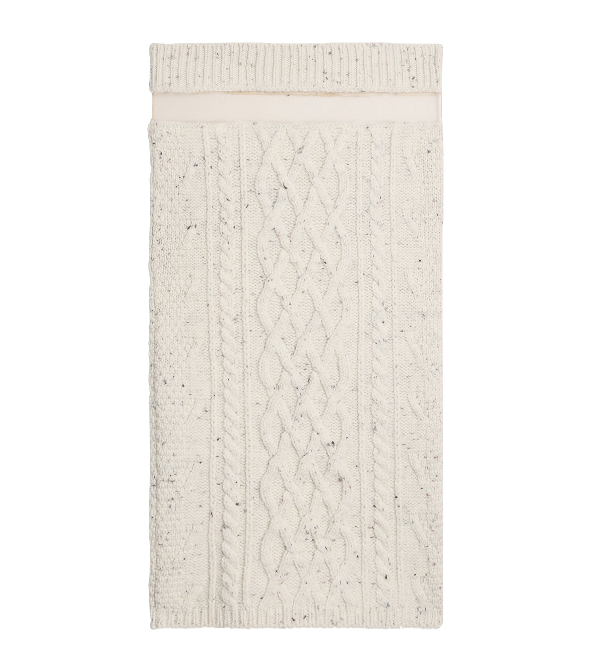Schiaparelli Womens Wool Cable-Knit Midi Skirt Ecru