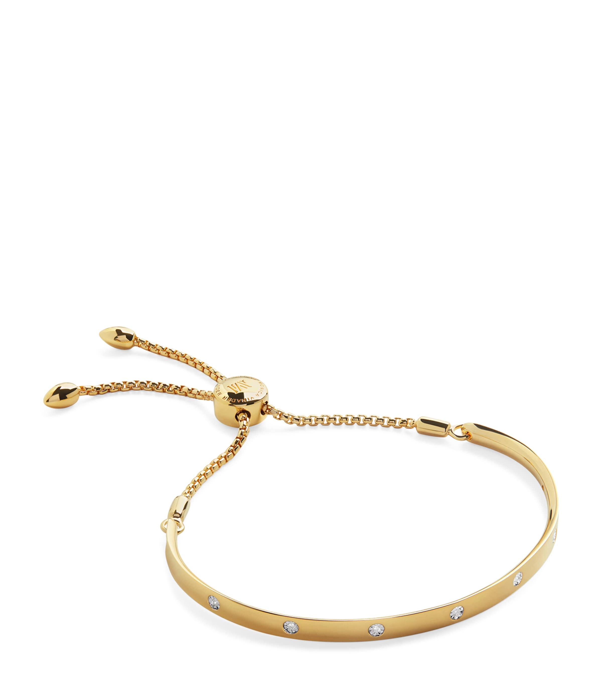 Monica Vinader Gold Vermeil and Diamond Fiji Bracelet White