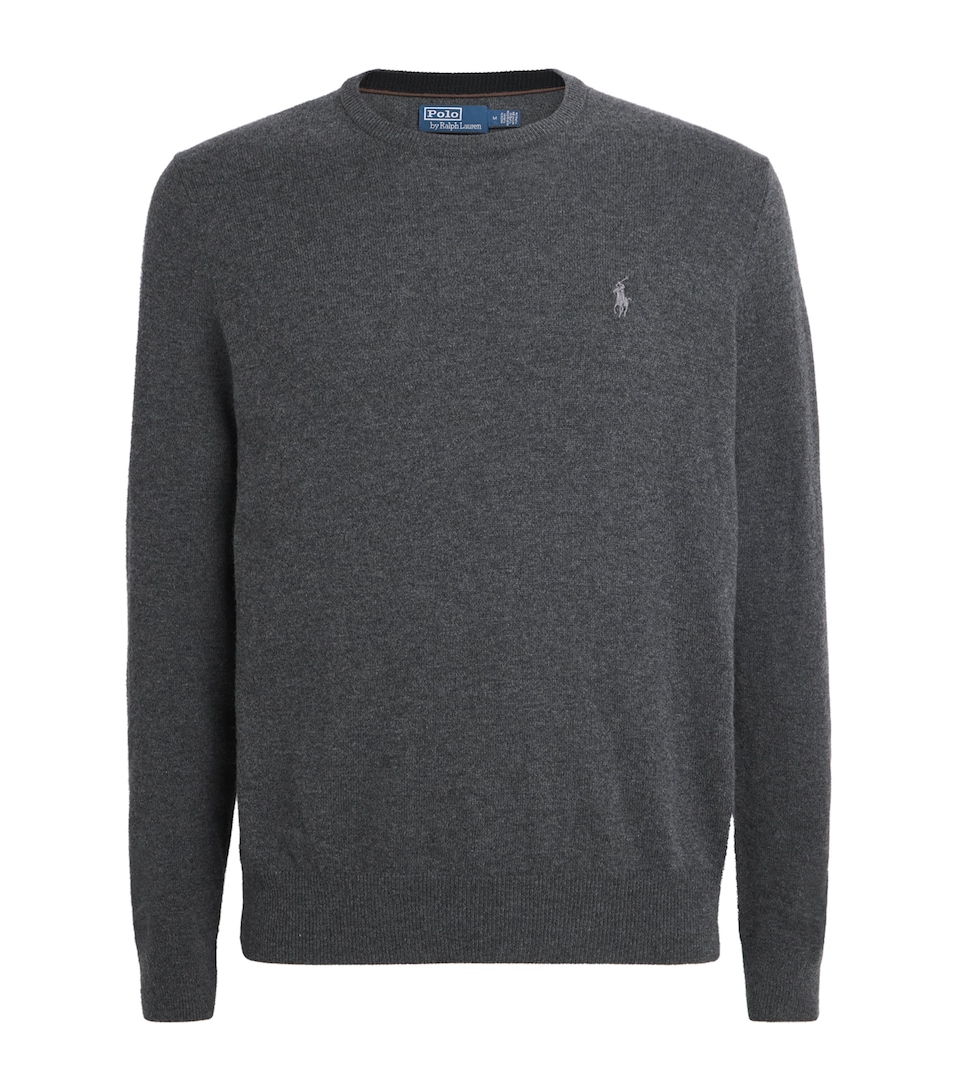 Polo Ralph Lauren Mens Wool Polo Pony Sweater Dark Charcoal Hther
