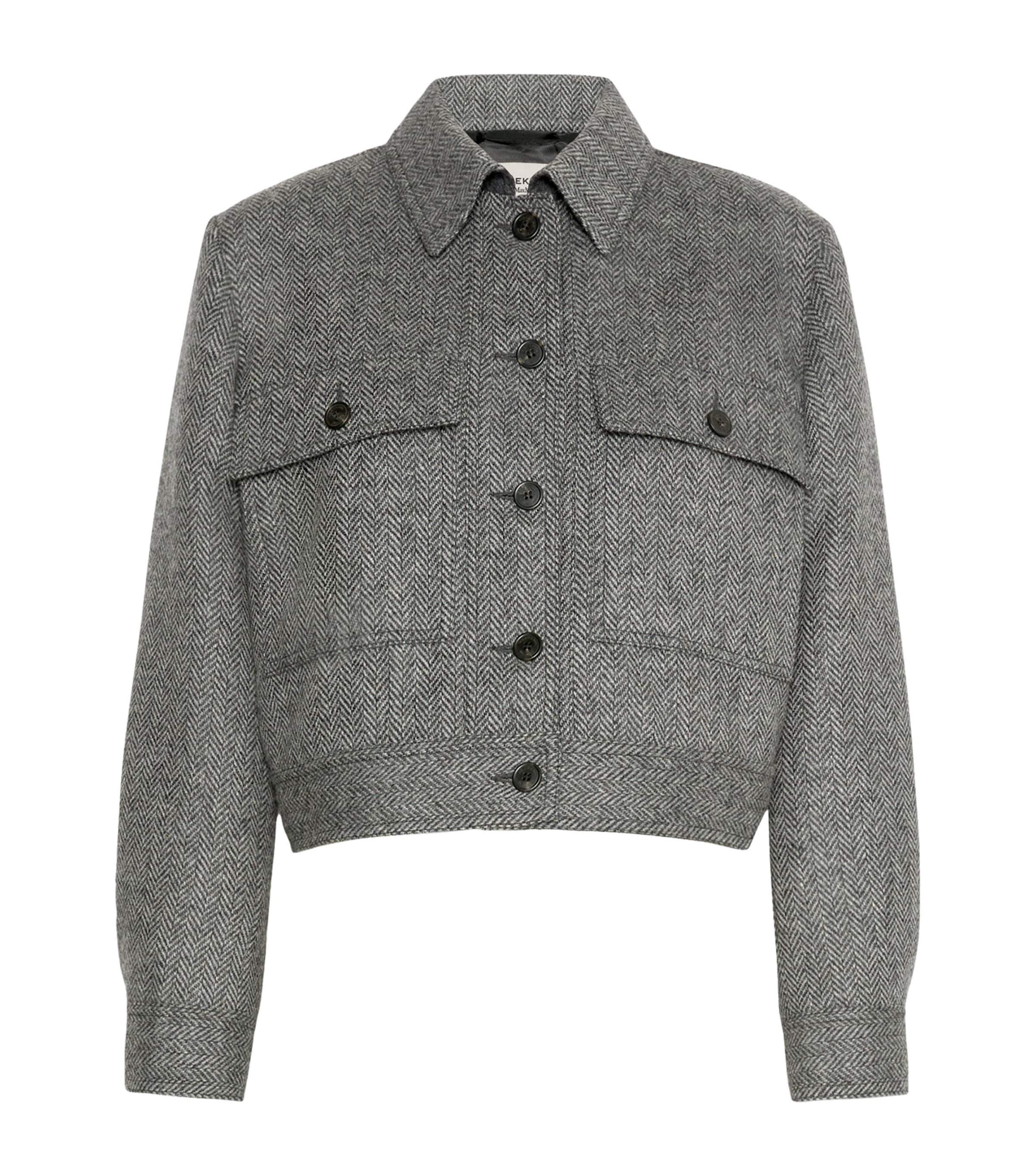 Weekend Max Mara Womens Chevron Collared Jacket Dark Grey