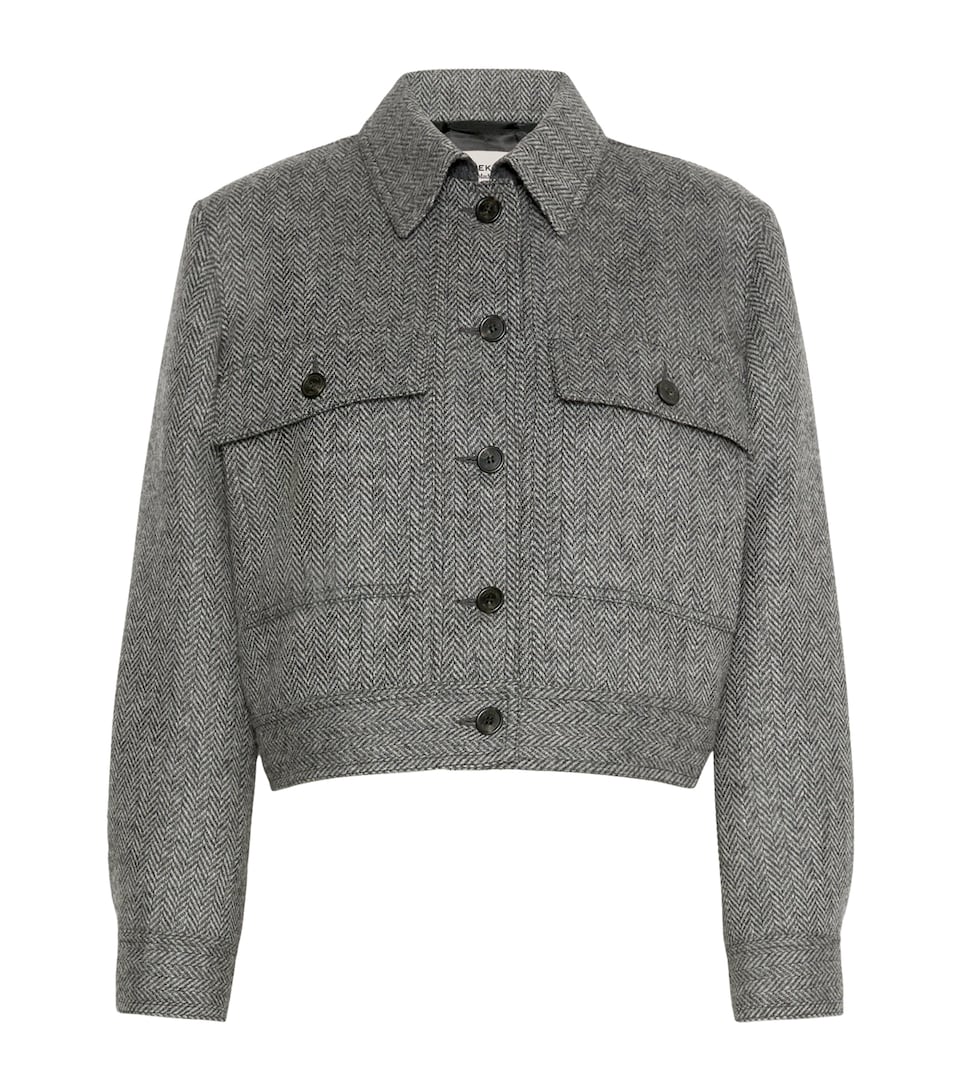 Weekend Max Mara Womens Chevron Collared Jacket Dark Grey
