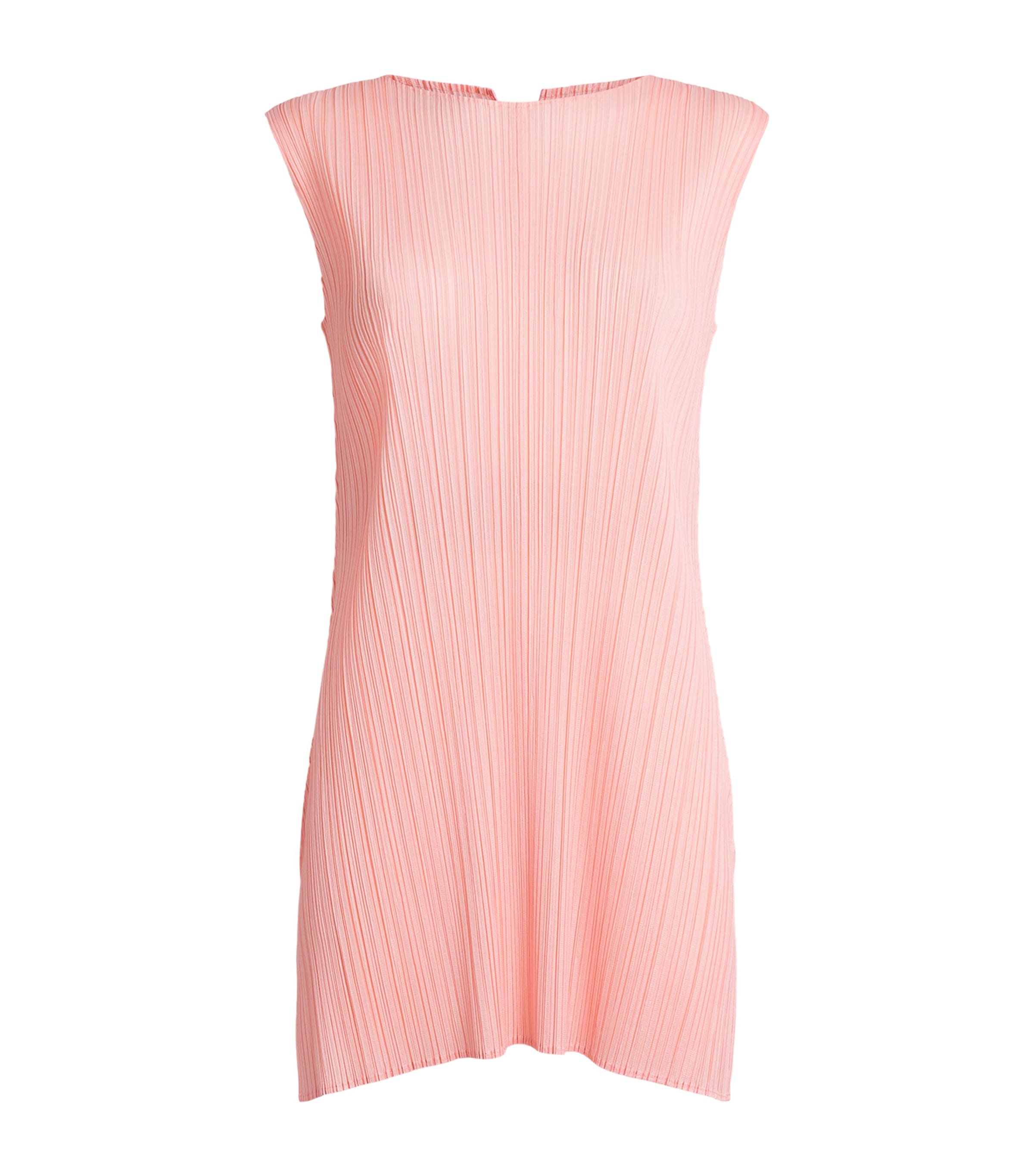 Pleats Please Issey Miyake Womens Monthly Colors March Mini Dress Light Pink