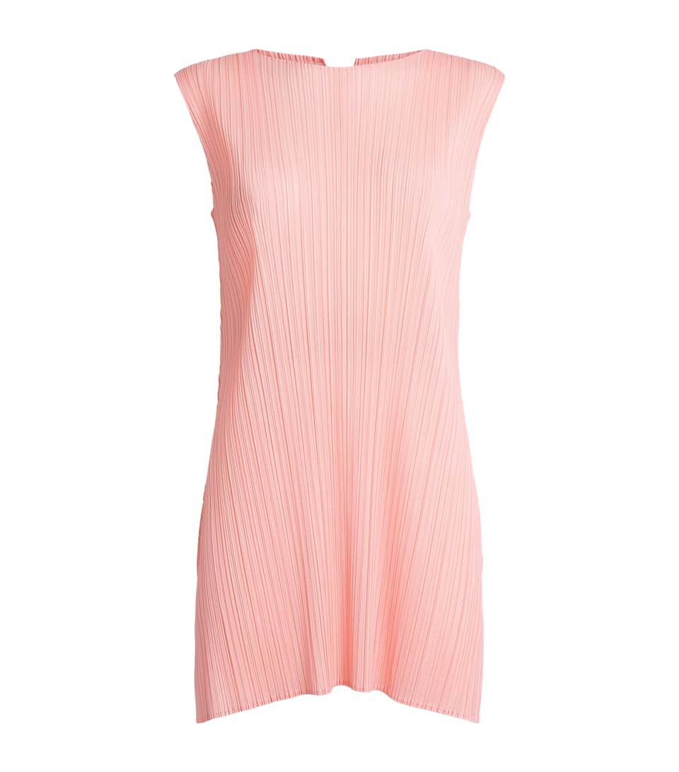 Pleats Please Issey Miyake Womens Monthly Colors March Mini Dress Light Pink