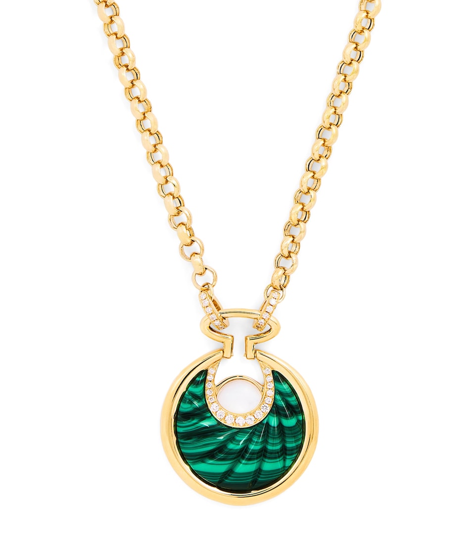 Yellow Gold, Diamond and Malachite Circus Lot N*91 Necklace