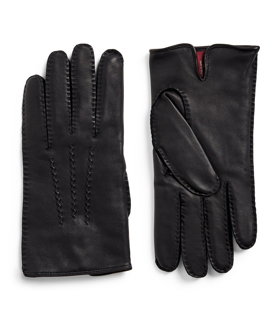 Leather Cashmere-Lined Levens Gloves