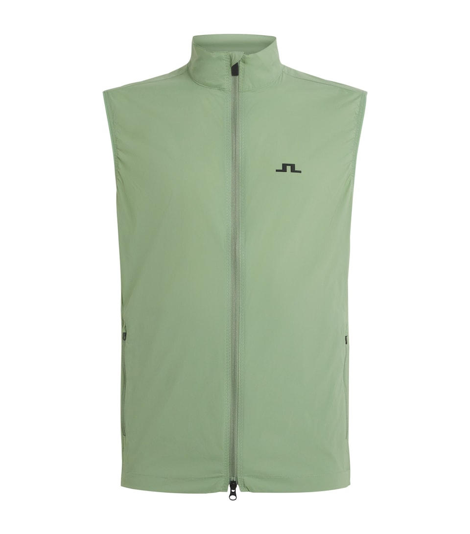 J Lindeberg Mens Ash Light Packable Vest Hedge Green