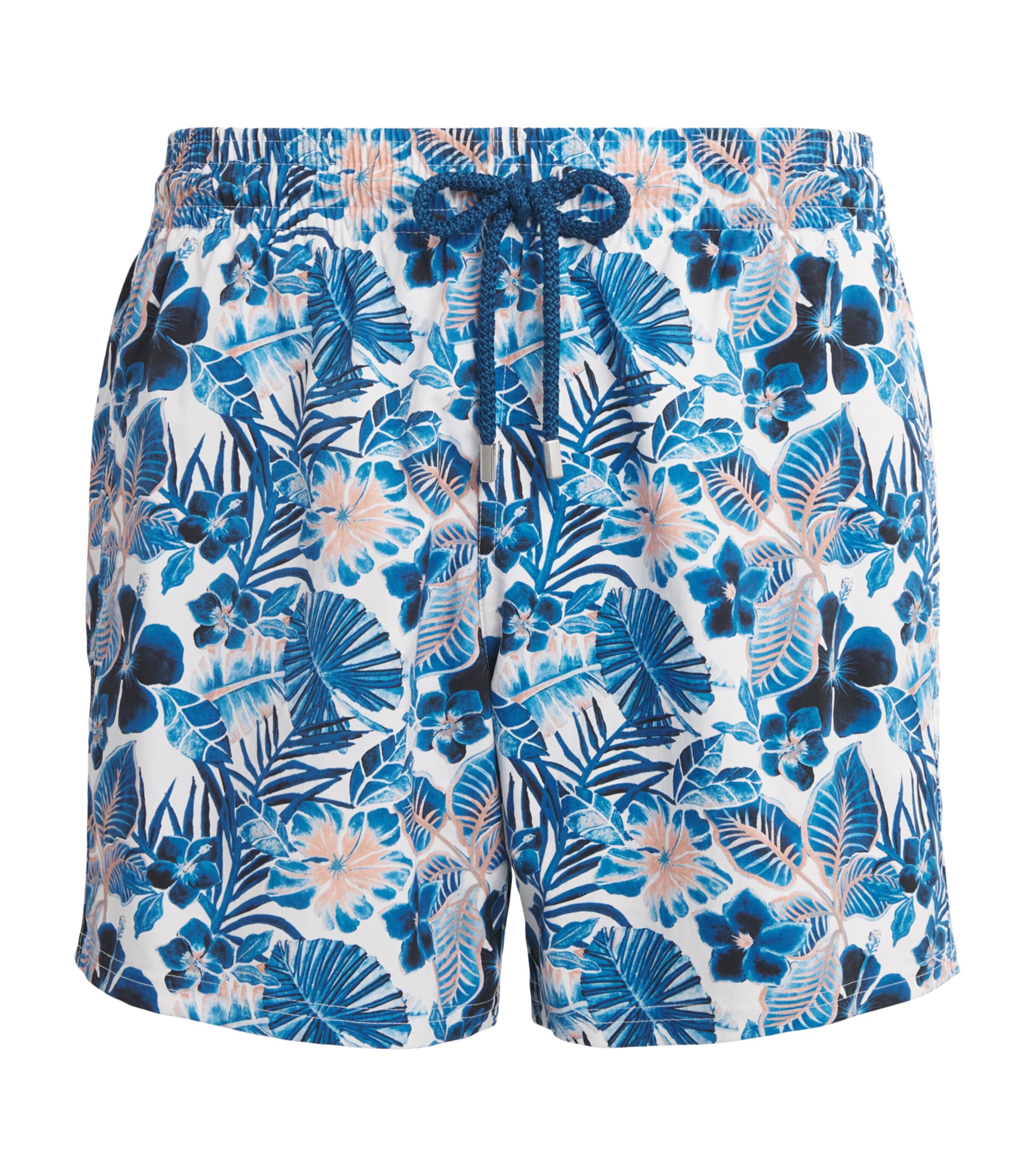 Vilebrequin Mens Stretch Island Flowers Swim Shorts Blanc
