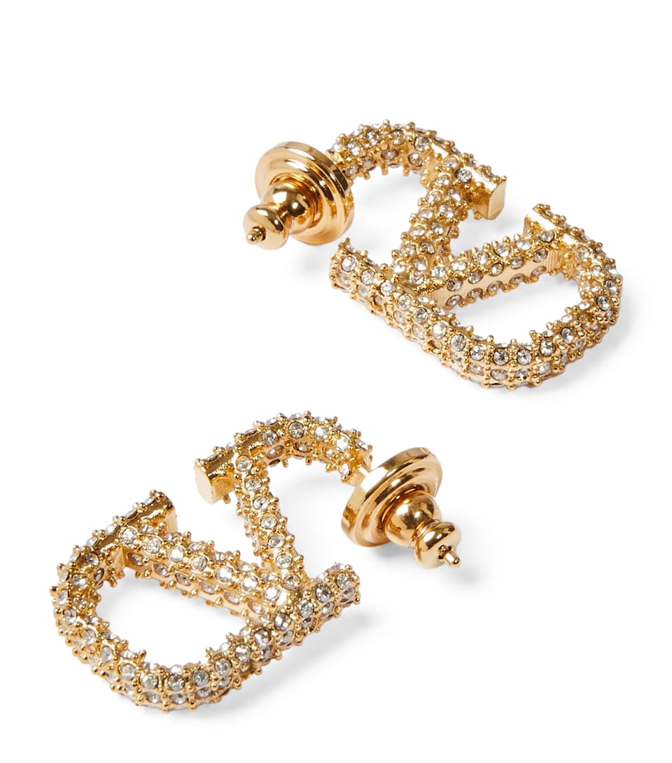 VLogo Signature Strass Hoop Earrings