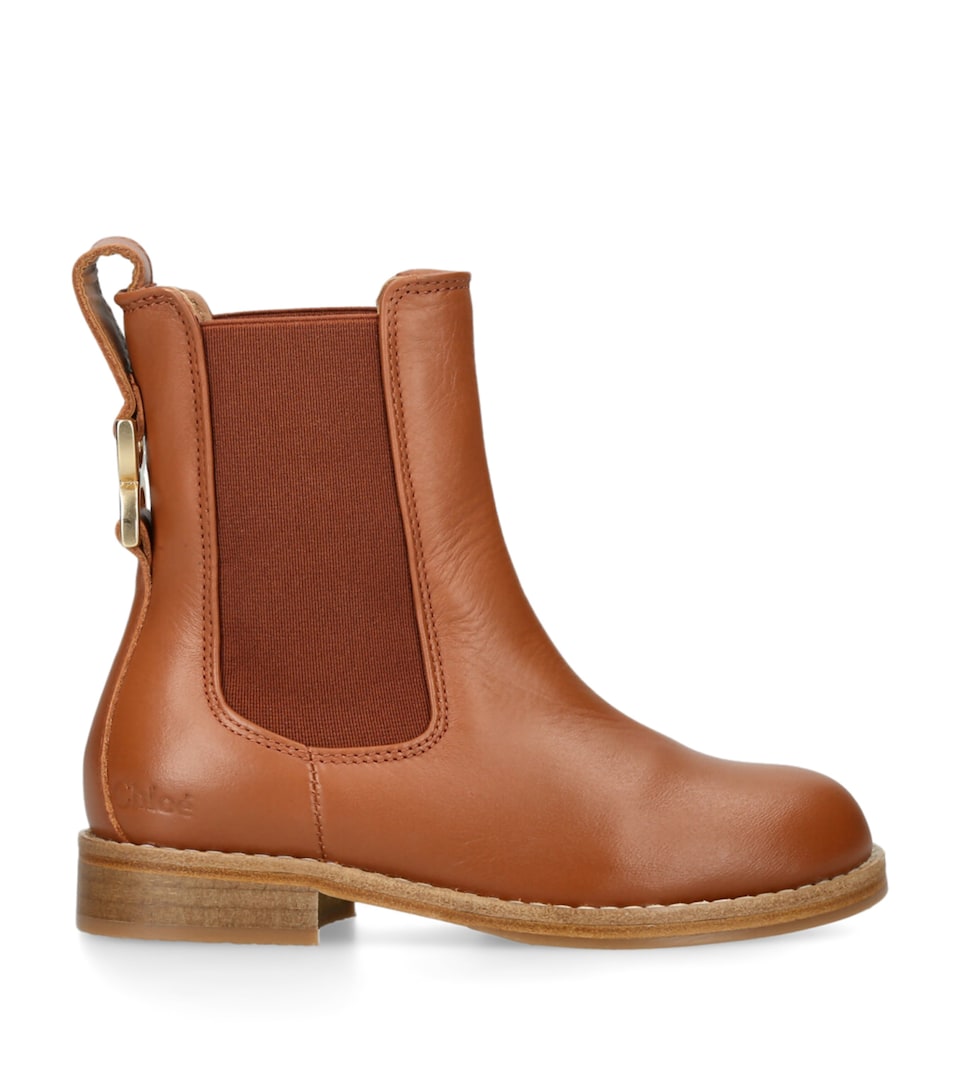 Leather Monogram Chelsea Boots