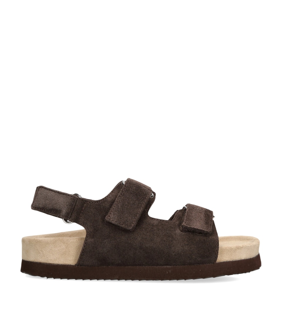 Brunello Cucinelli Kids Suede Sandals Dark Brown