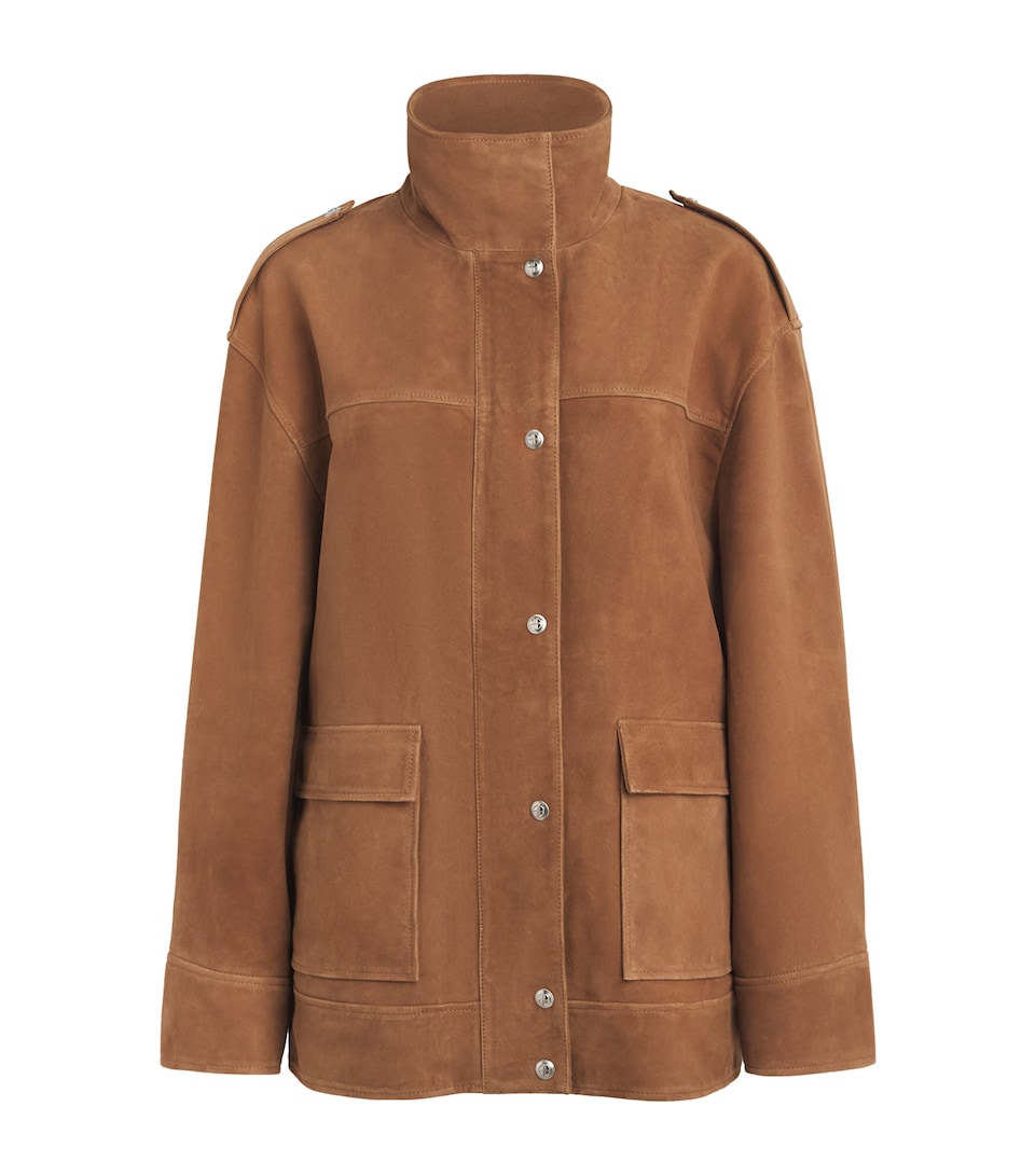 ANINE BING Womens Goat Suede Roux Jacket Tobacco