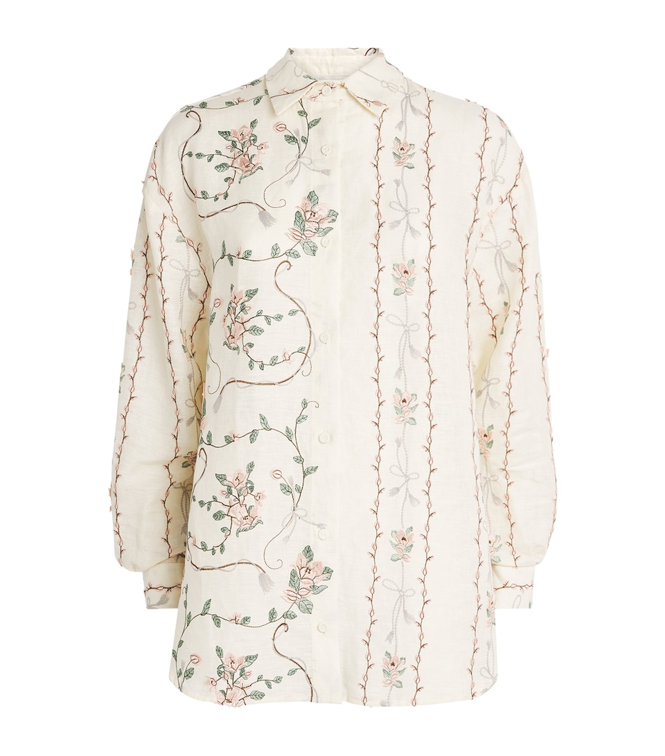Agua By Agua Bendita Womens Linen Cecilia Navegante Shirt