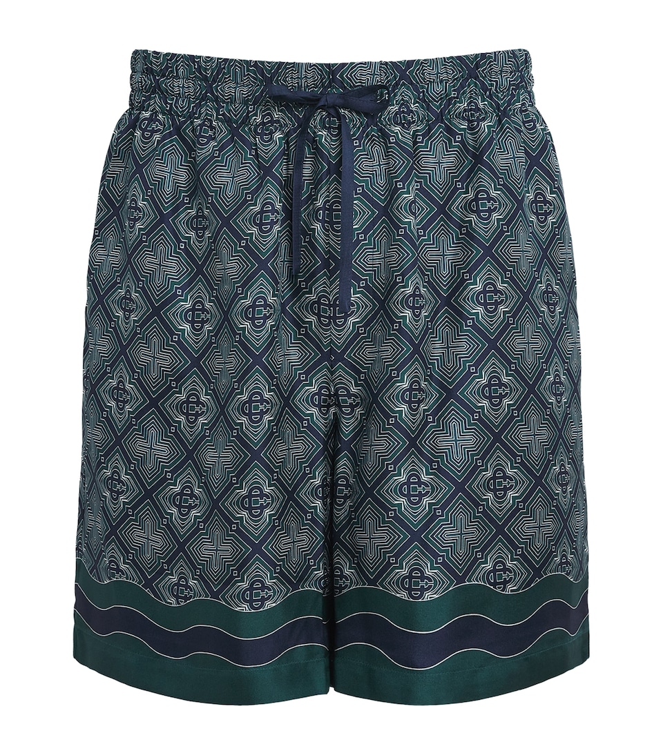 Casablanca Mens Silk Radiating Monogram Shorts Radiating Monogram
