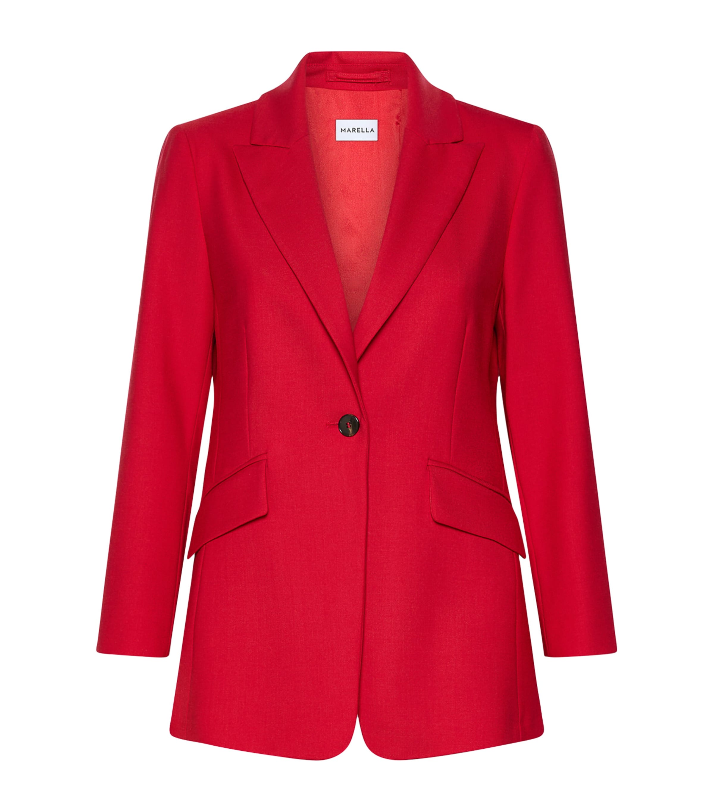 Marella Womens Single-Breasted Blazer Red