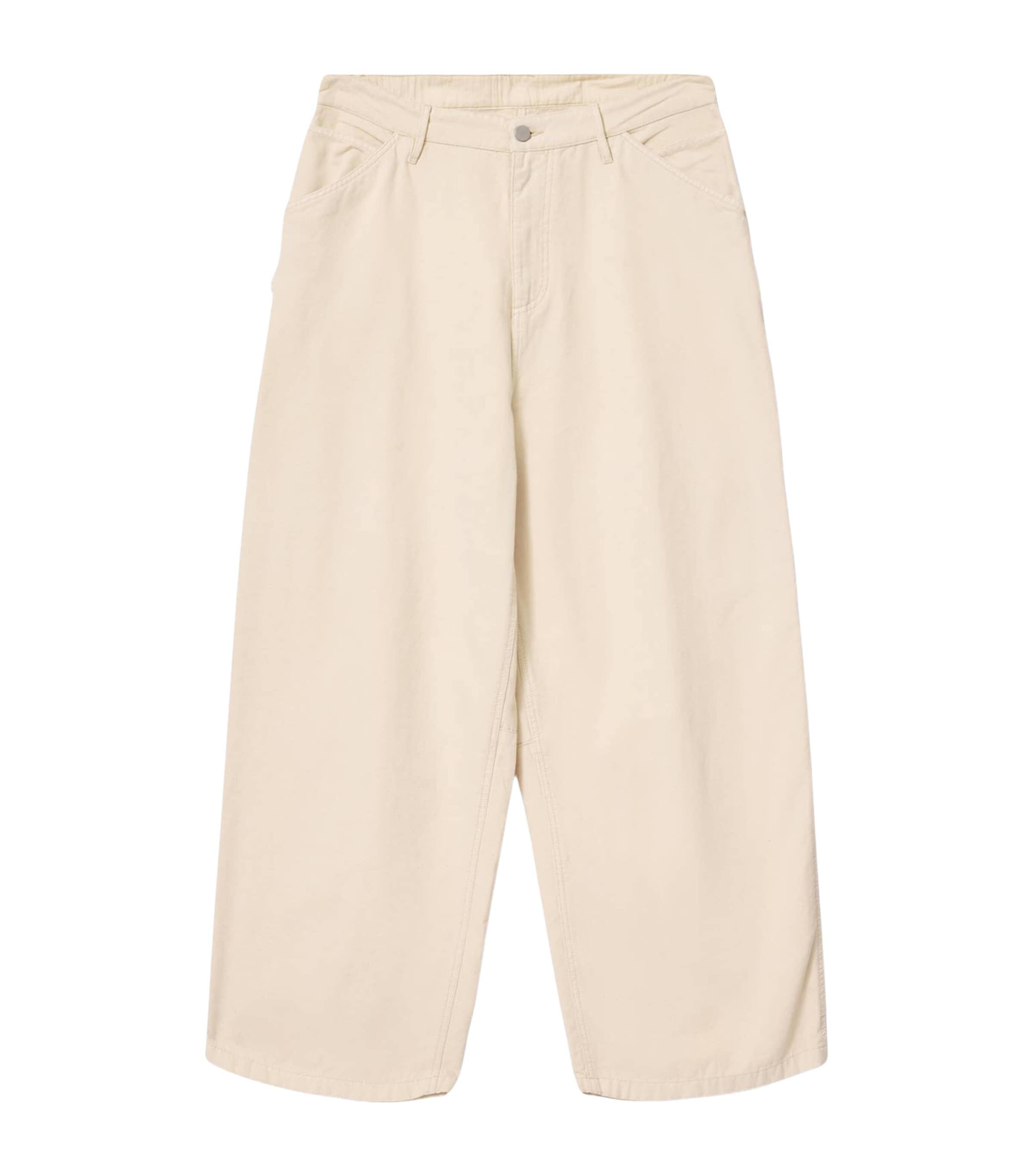 AllSaints Mens Organic Cotton Jackson Barrel Trousers Pebble White