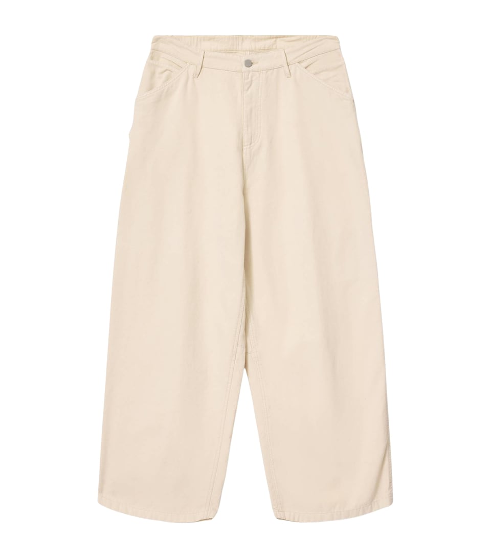 AllSaints Mens Organic Cotton Jackson Barrel Trousers Pebble White