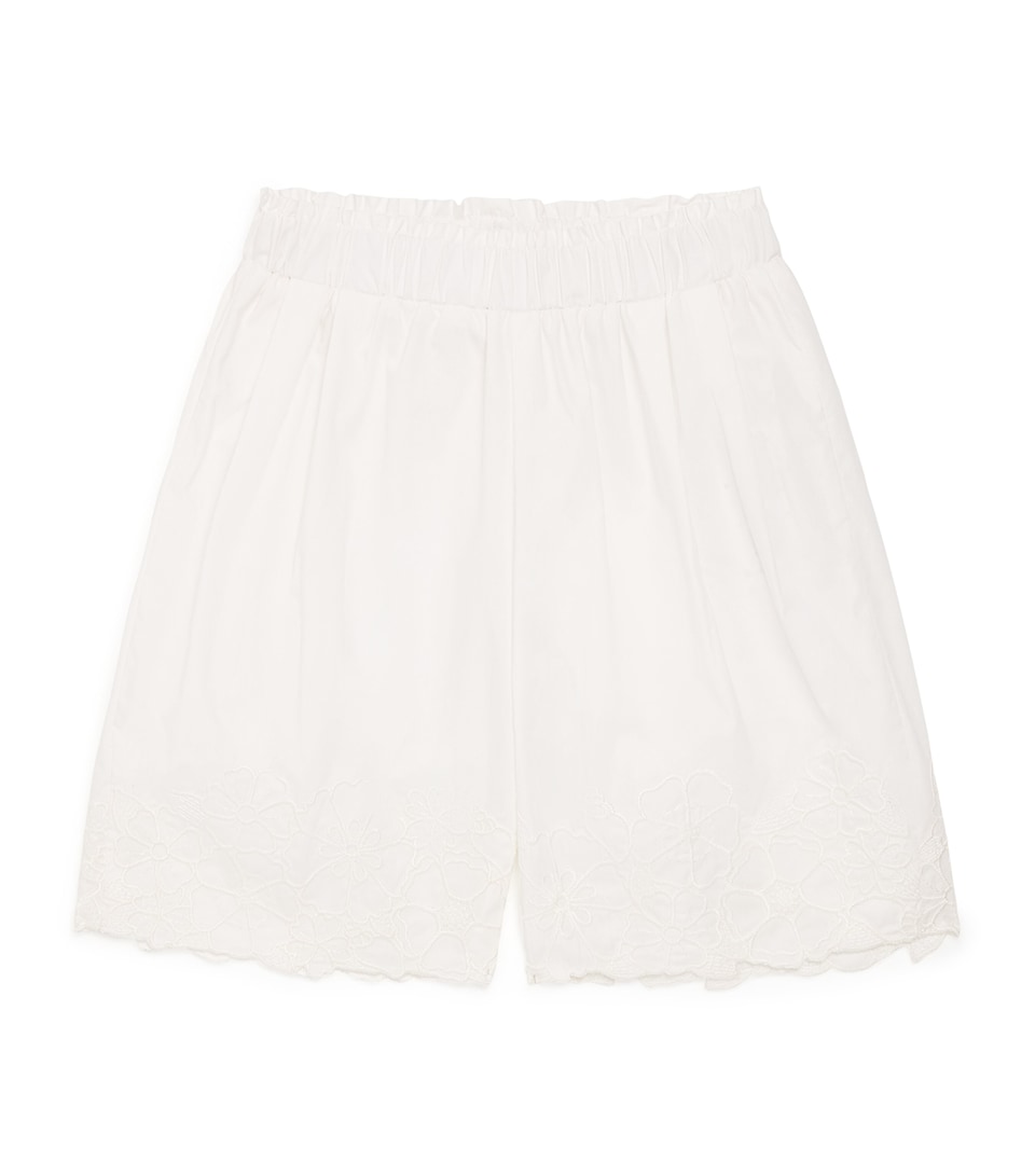 Chloé Kids Cotton Embroidered Wide-Leg Trousers (6-36 Months)