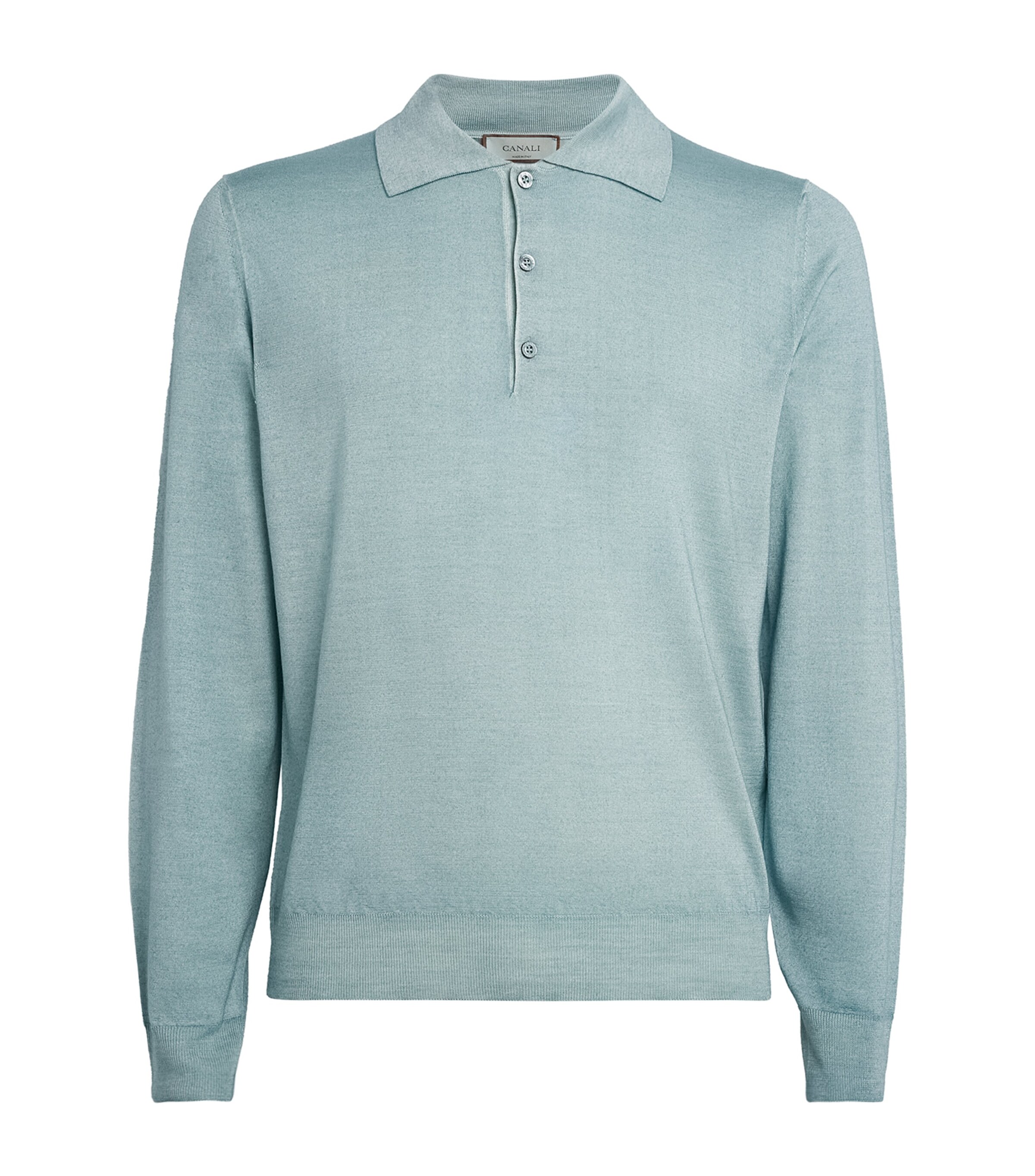 Wool-Silk Polo Sweater