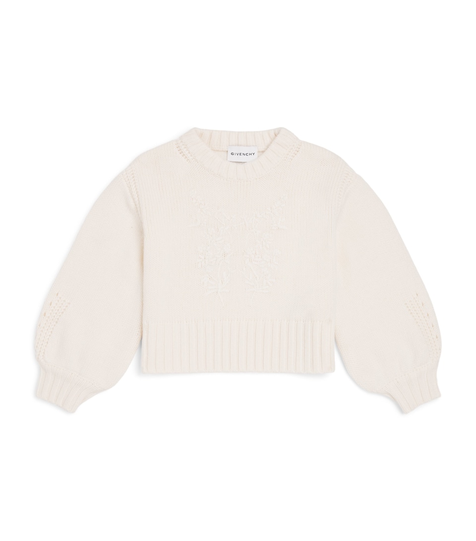 Givenchy Kids Cotton-Cashmere Floral Embroidered Sweater (5-12+ Years)