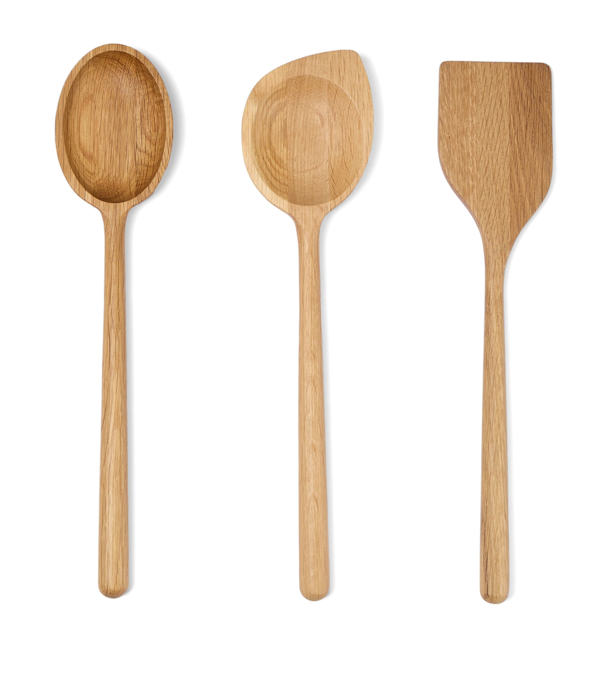 Set of 3 Oak Istria Salad Servers
