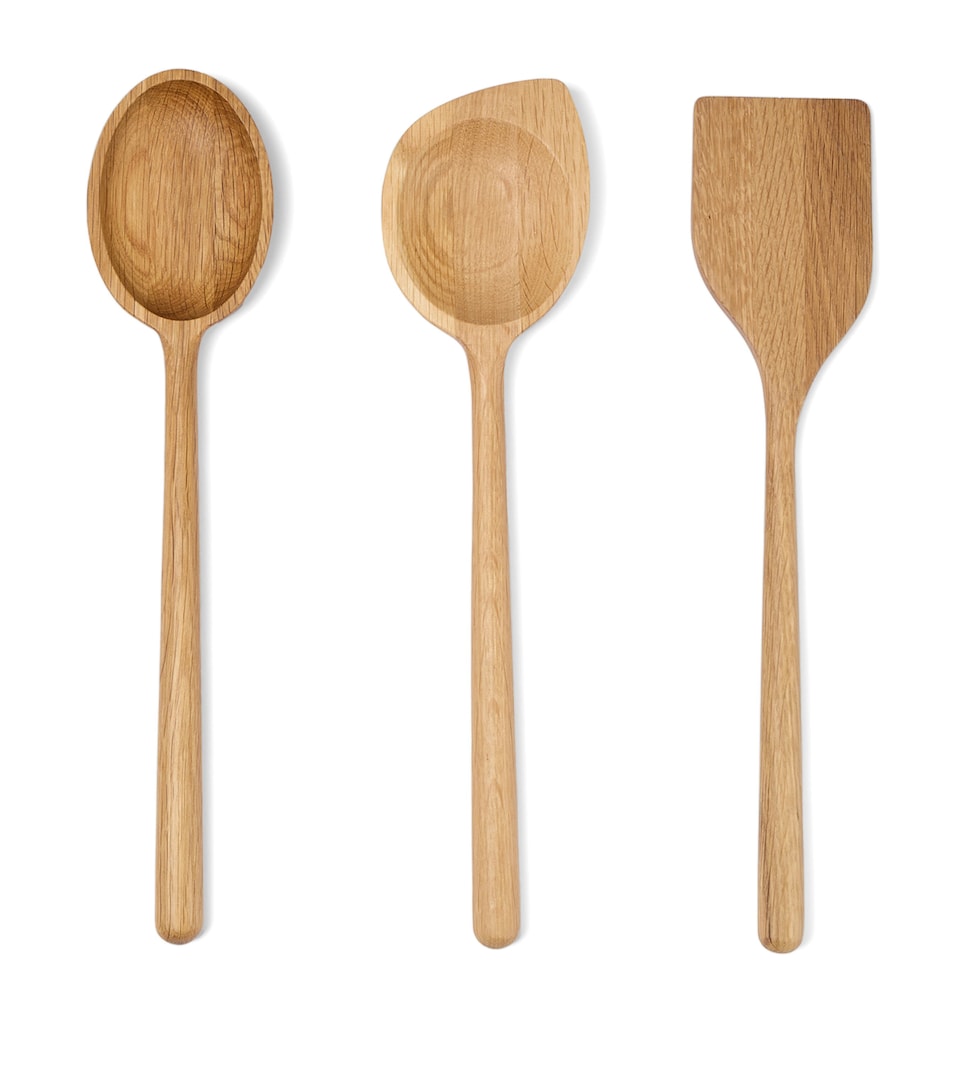 Set of 3 Oak Istria Salad Servers