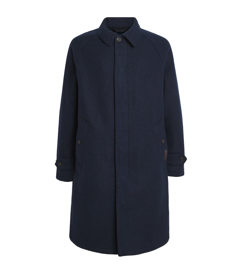 Polo Ralph Lauren Mens Wool Tweed Langdon Walking Coat Collection Navy
