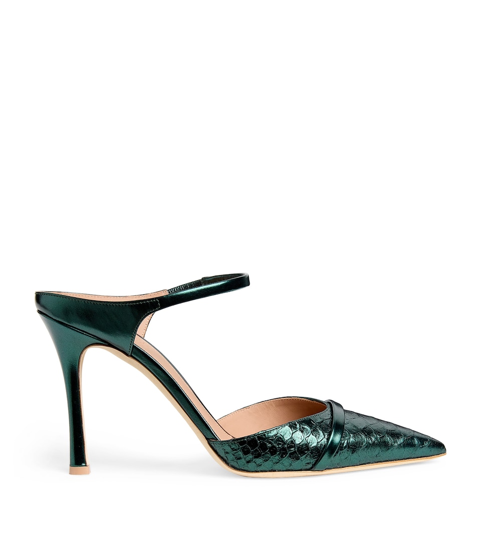 Leather Crocodile-Effect Uma Pumps 90