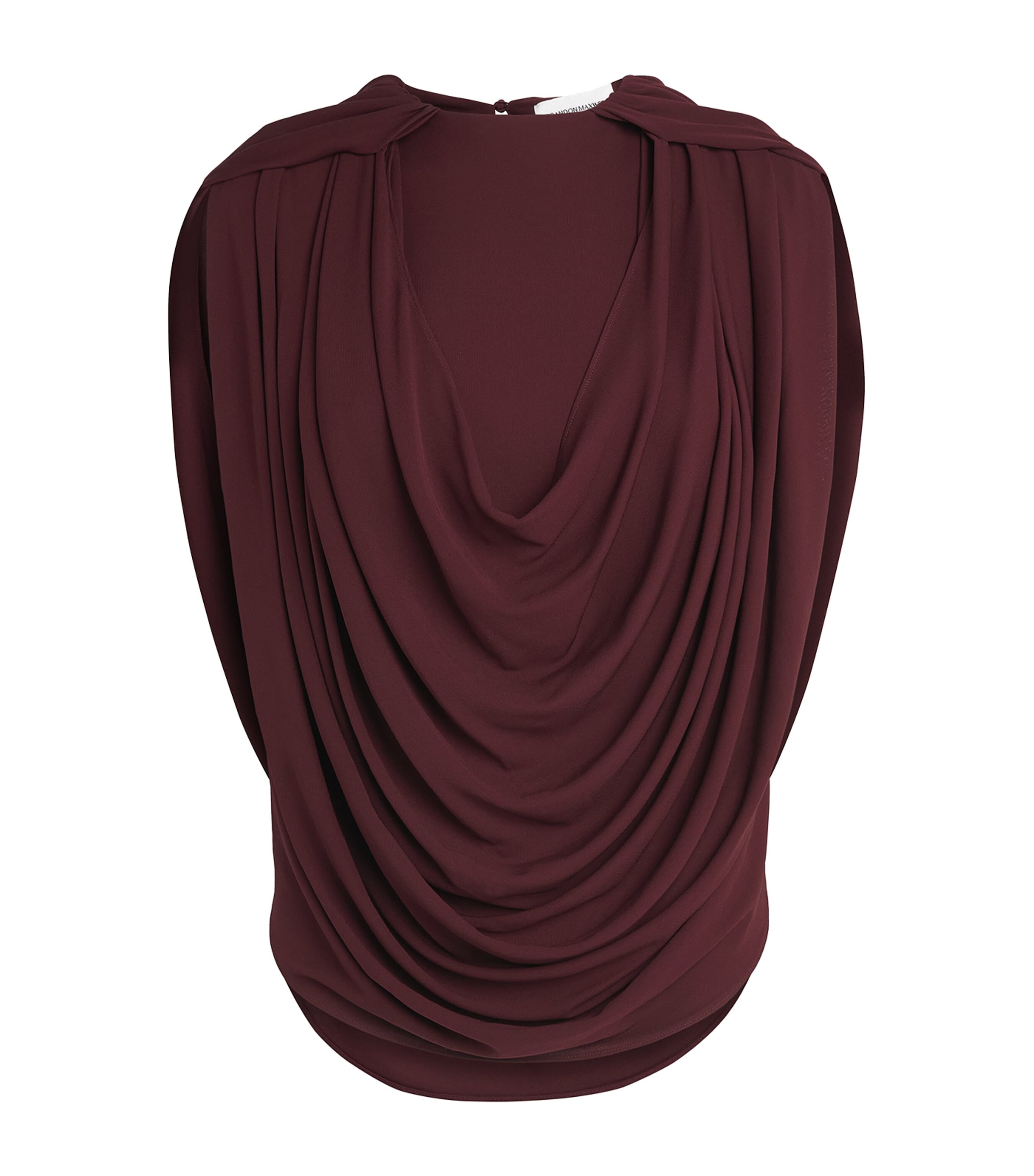 Brandon Maxwell Womens Draped Astor Top Wine