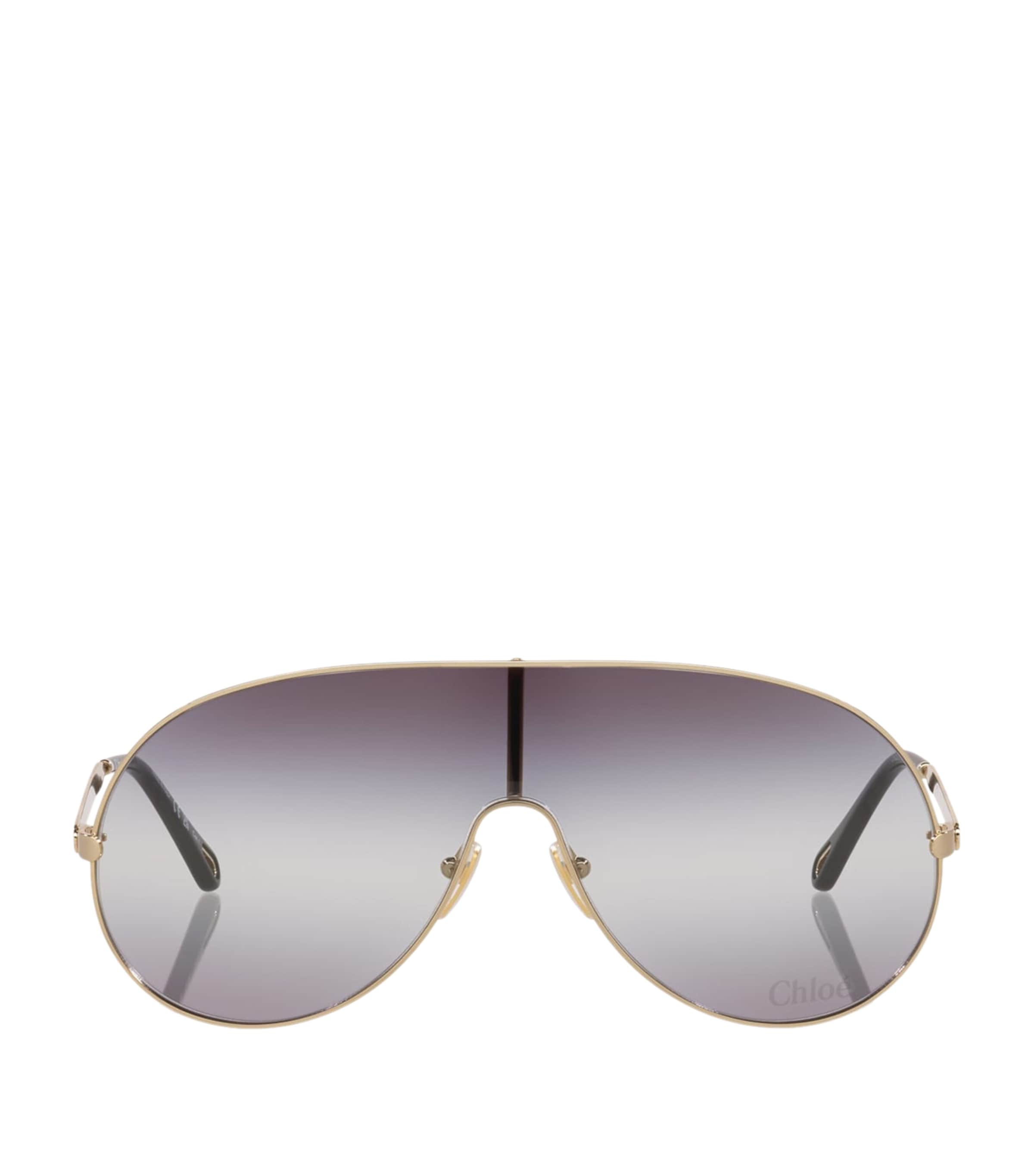 Chloé Metal Aly Shield Sunglasses Gold