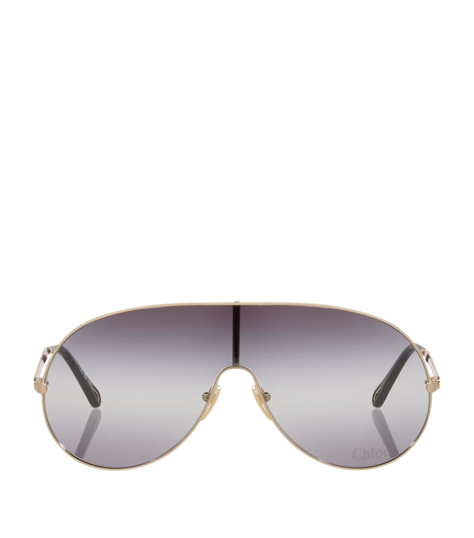 Chloé Metal Aly Shield Sunglasses Gold
