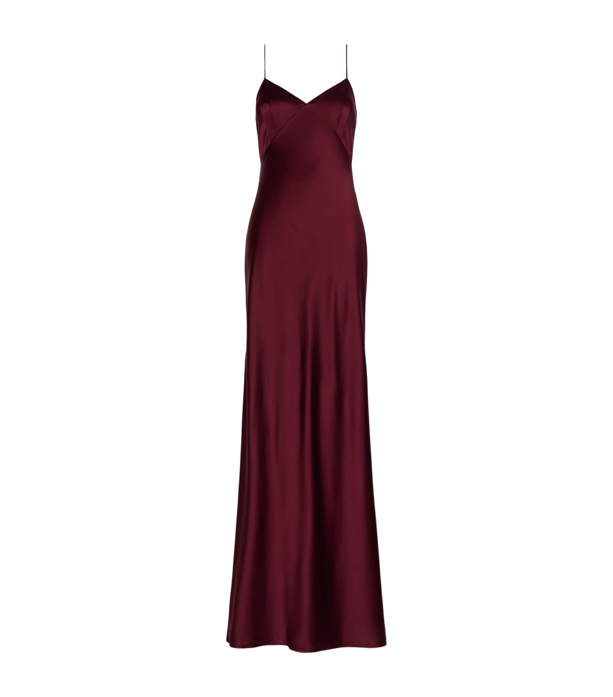 Max Mara Womens Silk Maxi Dress Bordeaux