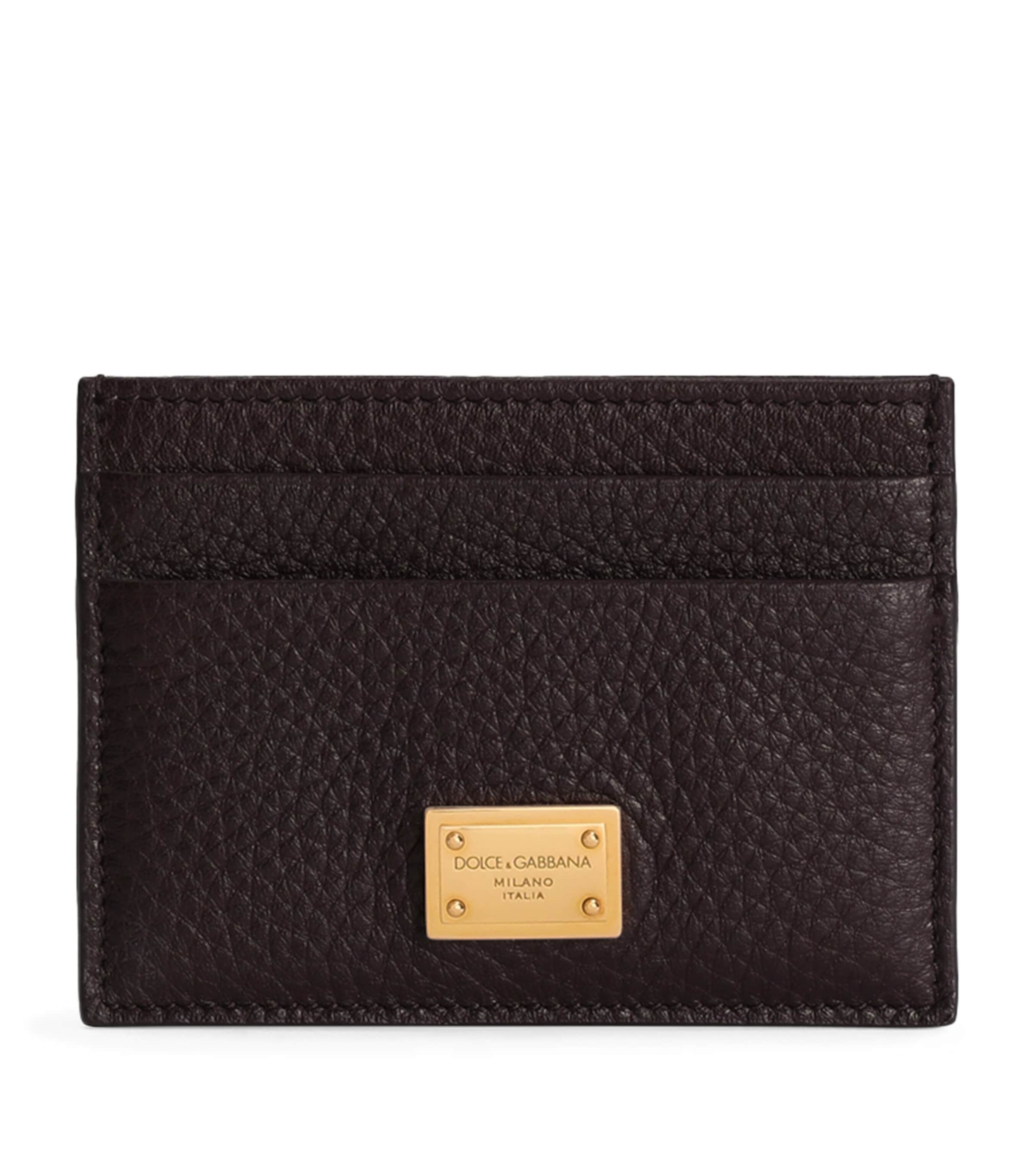Dolce&Gabbana Leather Logo Card Holder Wine