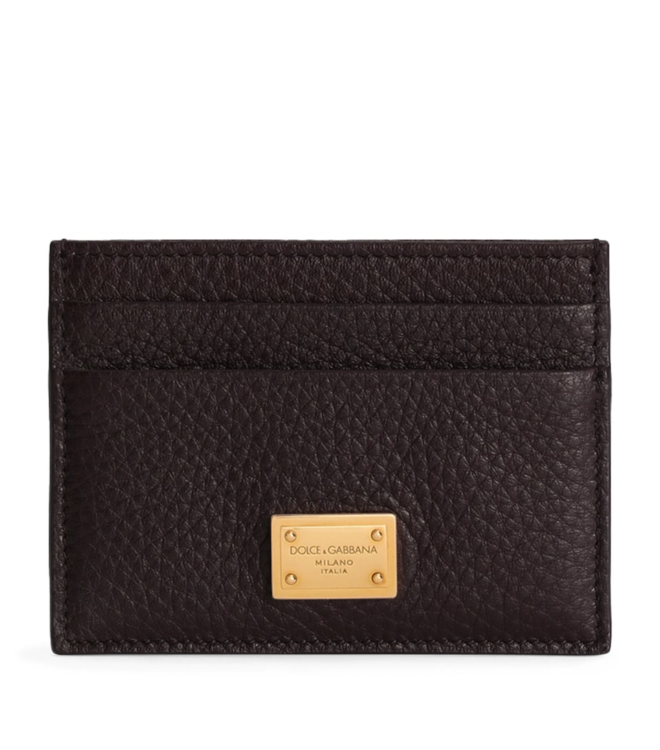 Dolce&Gabbana Leather Logo Card Holder Wine