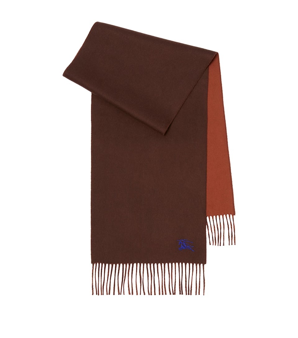 Burberry Cashmere Reversible EKD Scarf Treacle Brown/brick