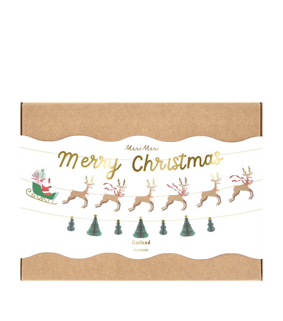 Santa, Sleigh and Reindeer Garland