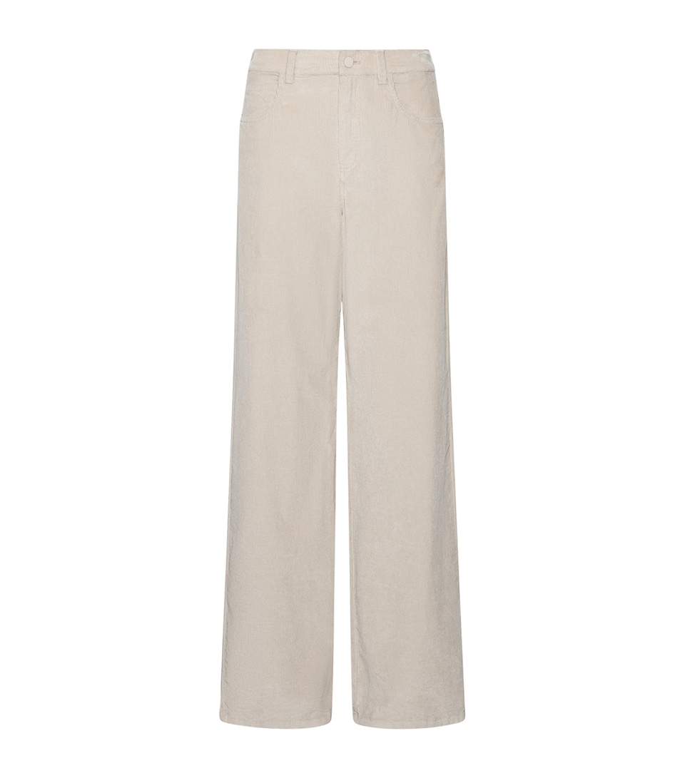 Marella Womens Corduroy Wide-Leg Trousers Turtledove