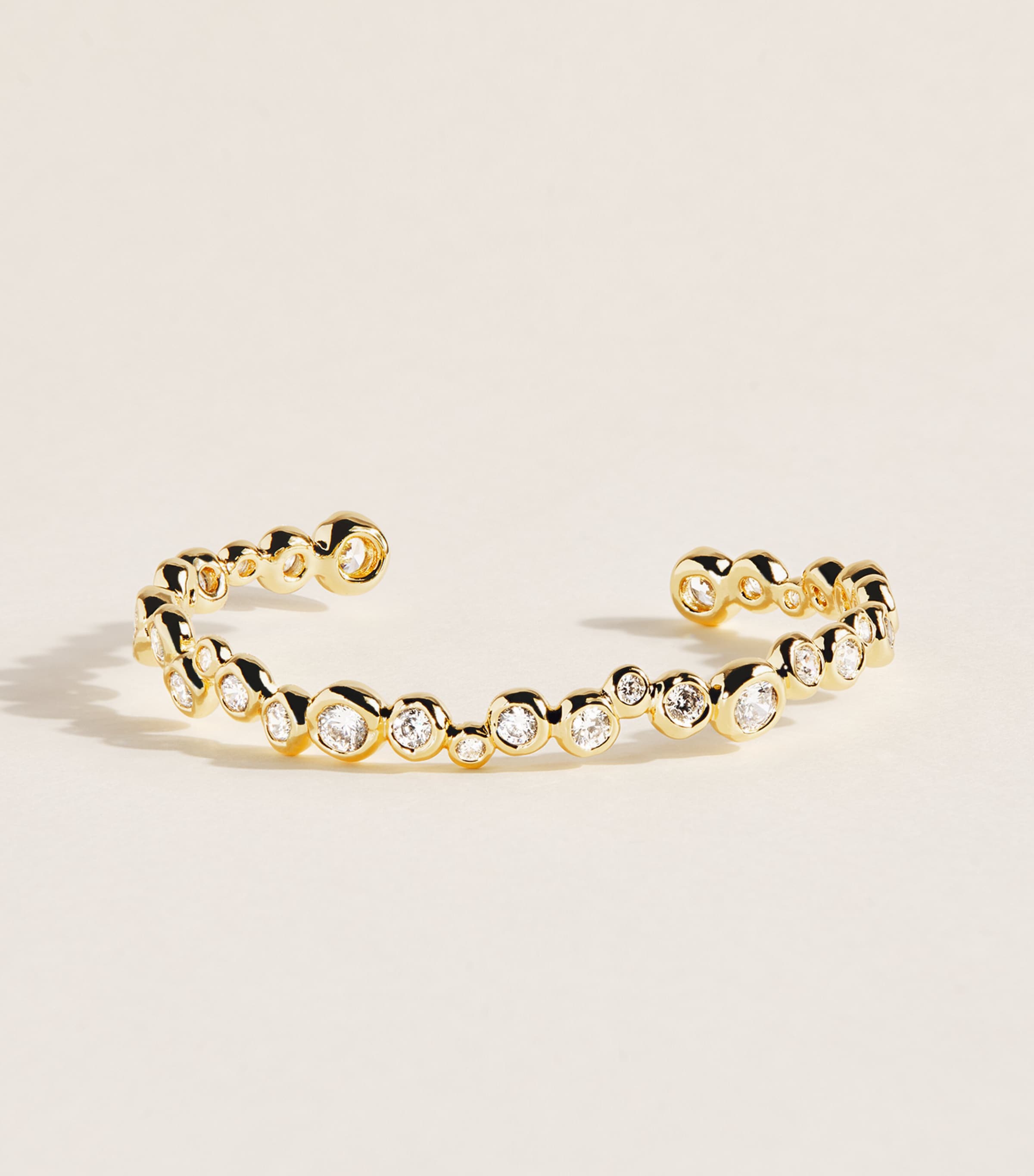 Alexis Bittar Gold-Plated Skinny Asterales Cuff Bracelet Stones Gold