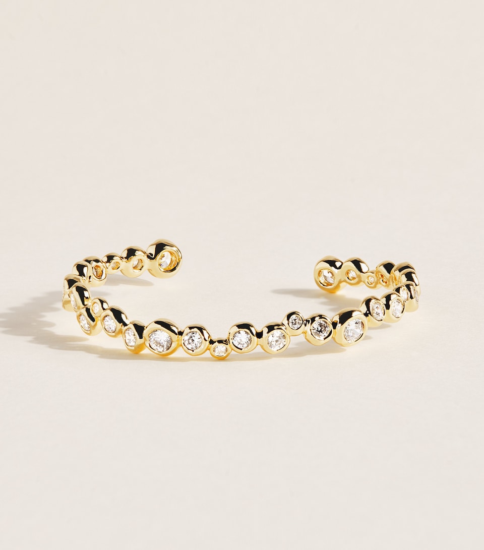 Alexis Bittar Gold-Plated Skinny Asterales Cuff Bracelet Stones Gold