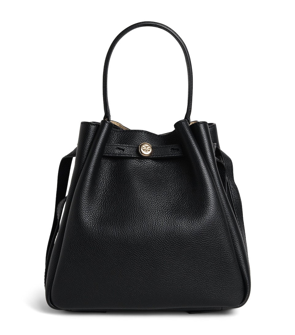 Tory Burch Leather Romy Bucket Bag Black